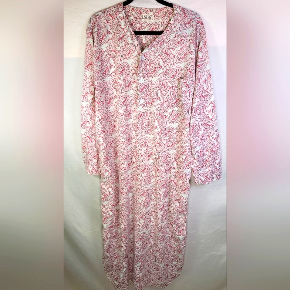Pleetway Vintage Womans Long Night Shirt Gown 100% Cotton